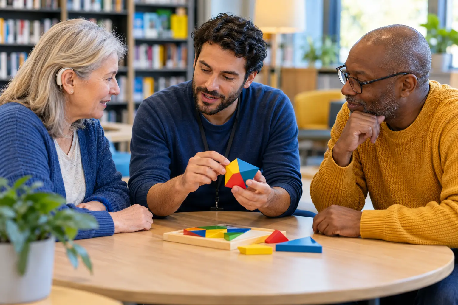 Illustrative scene of an accessible community learning workshop